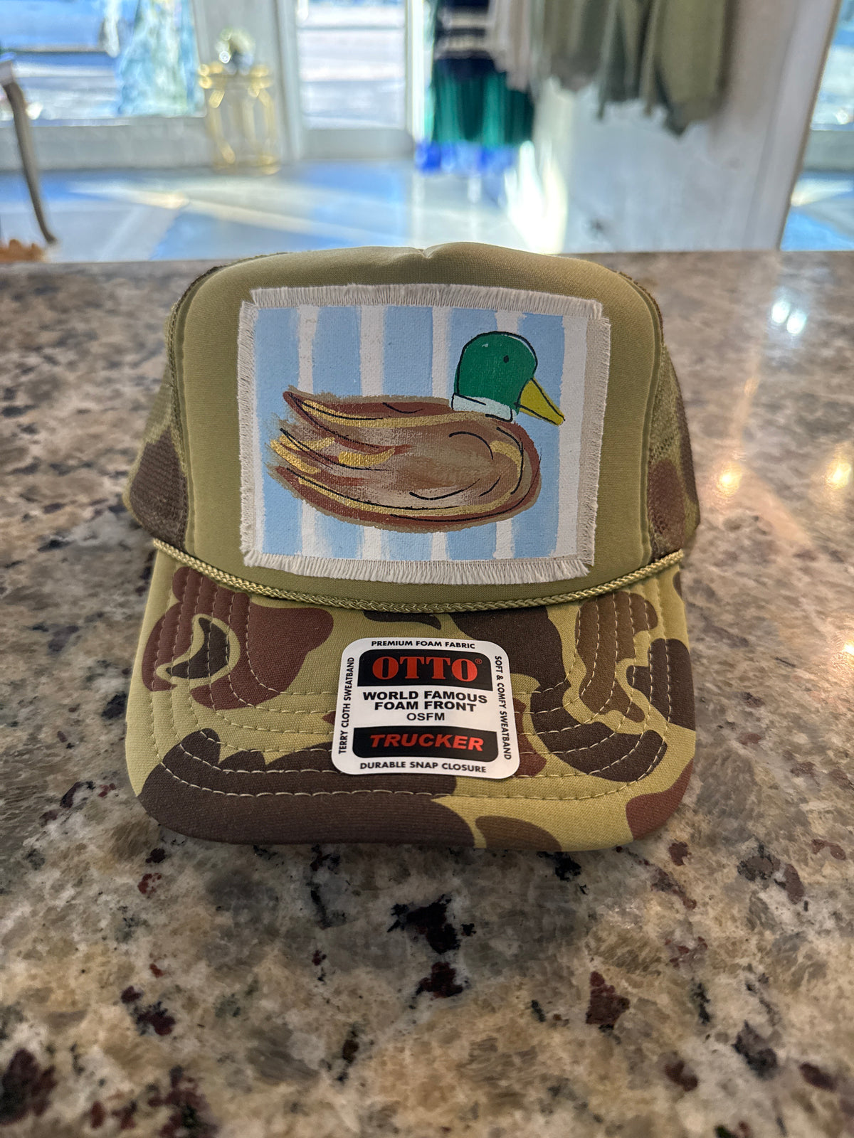 Blue Stripe Sitting Duck Camo Hat