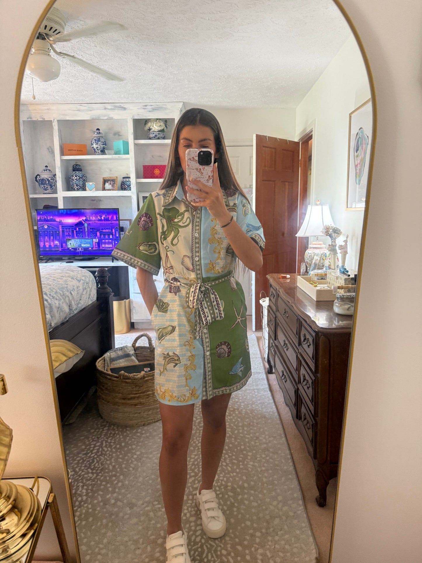 Summer Print Shirt Dress