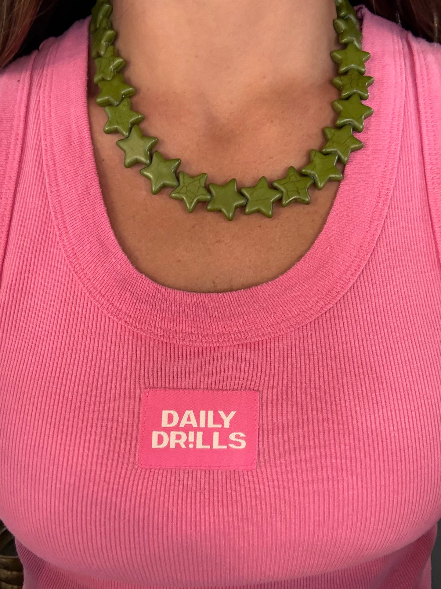 Hunter Green Star Necklace