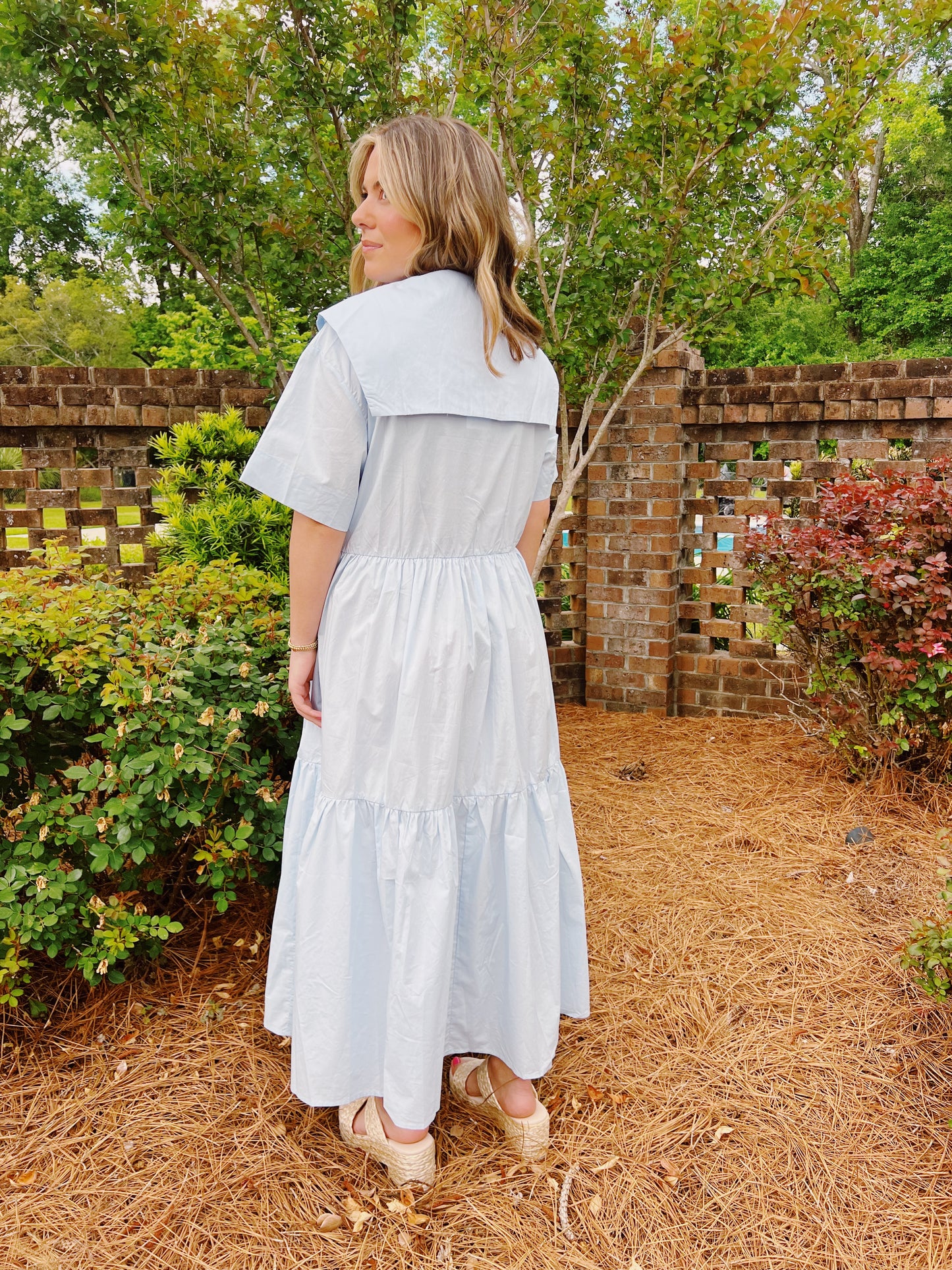 Sailor Collar Midi Dress