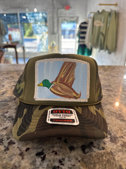 Blue Flying Duck Camp Trucker Hat