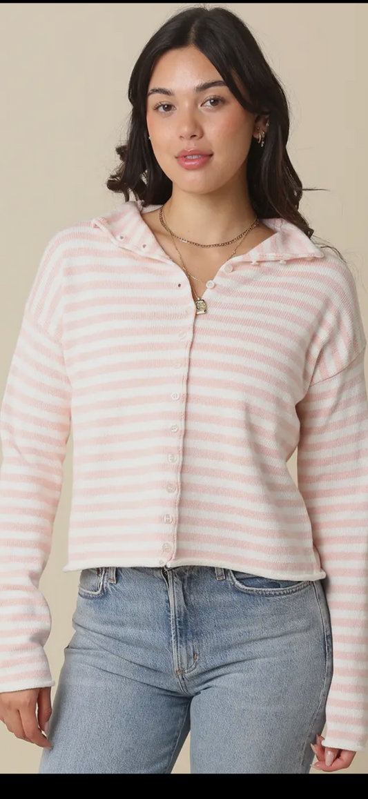 Elina Stripe Knit Cardigan