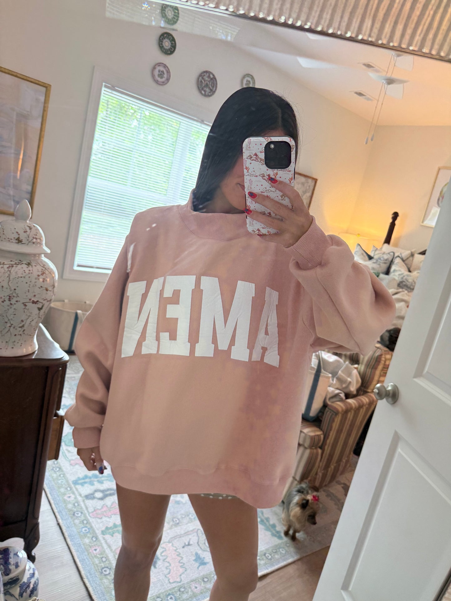 ‘WWJD’ & Amen reversible mockneck