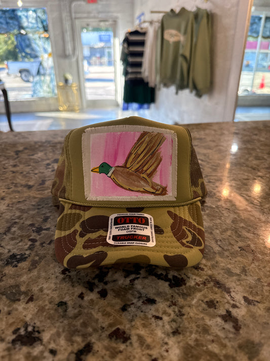 Pink Flying Duck Camo Trucker Hat