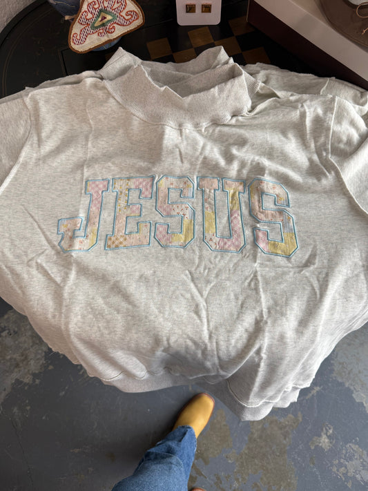 Patchwork Jesus Mock-neck