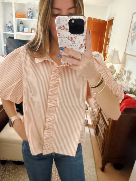 Ruffle Button Down Top