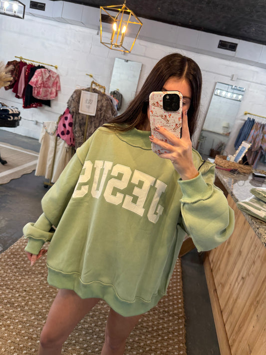 Jesus Embroidered Mockneck