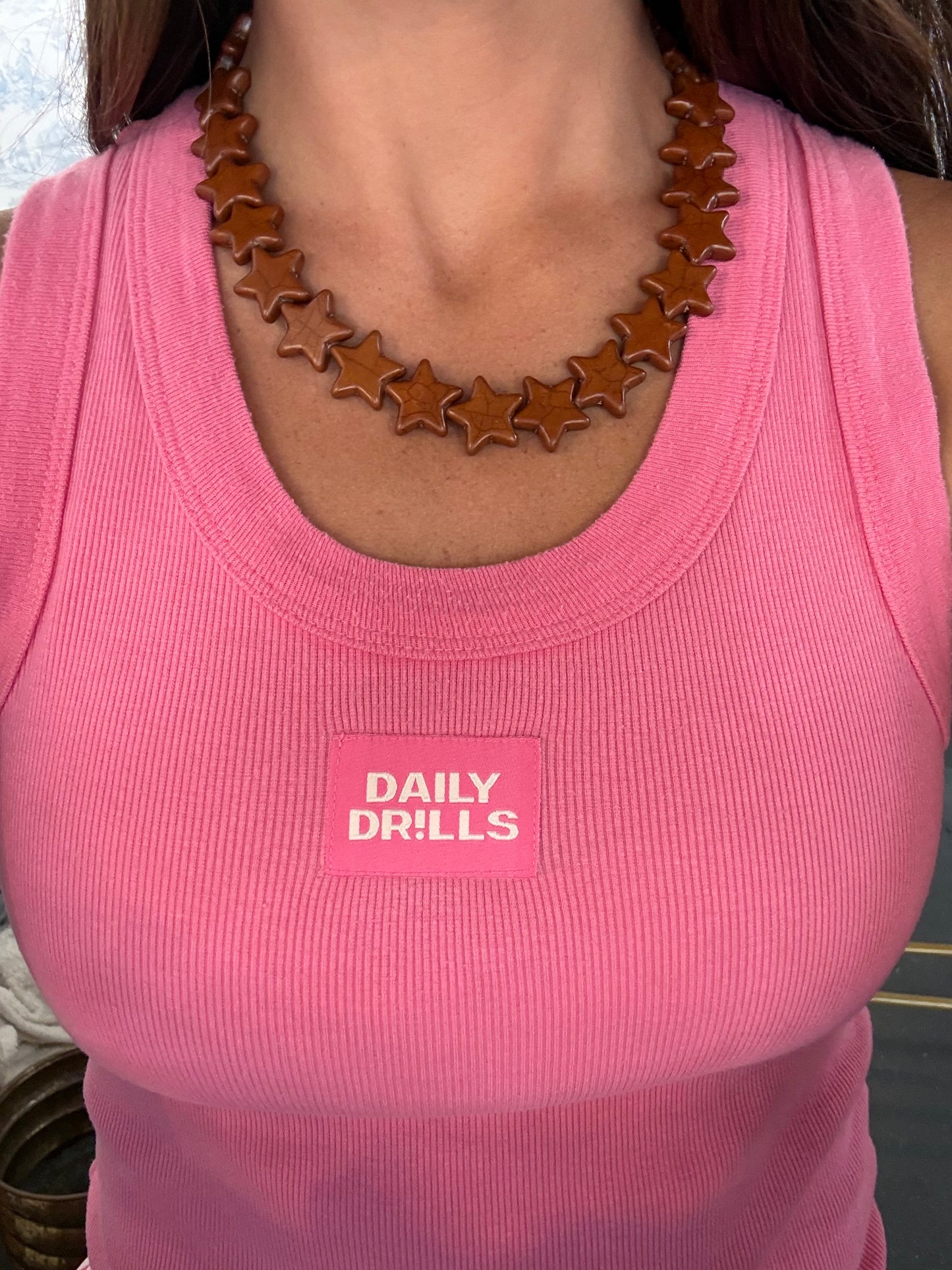 Large Brown Star Necklace