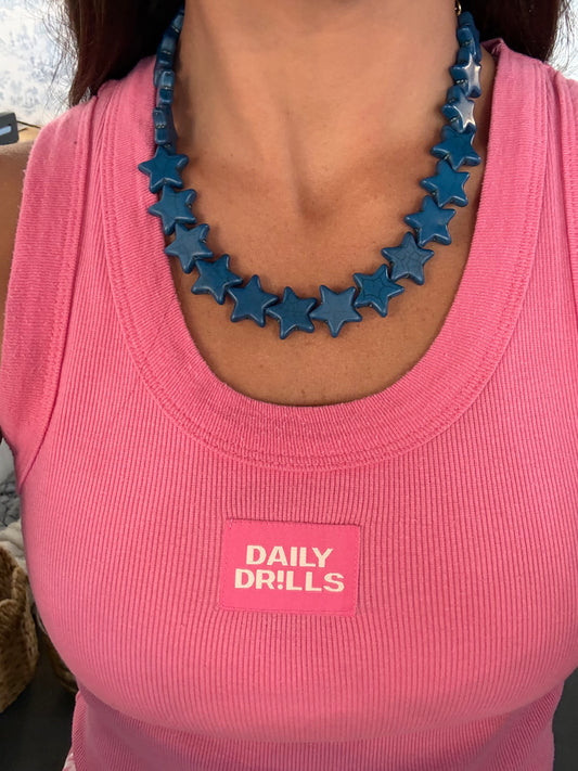Navy Star Necklace