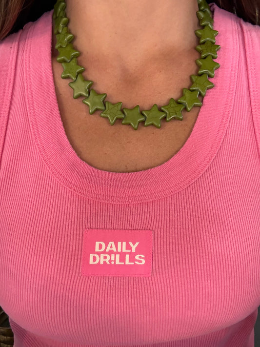 Hunter Green Star Necklace