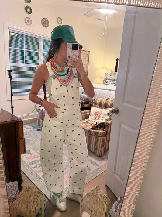 Polka dot overalls