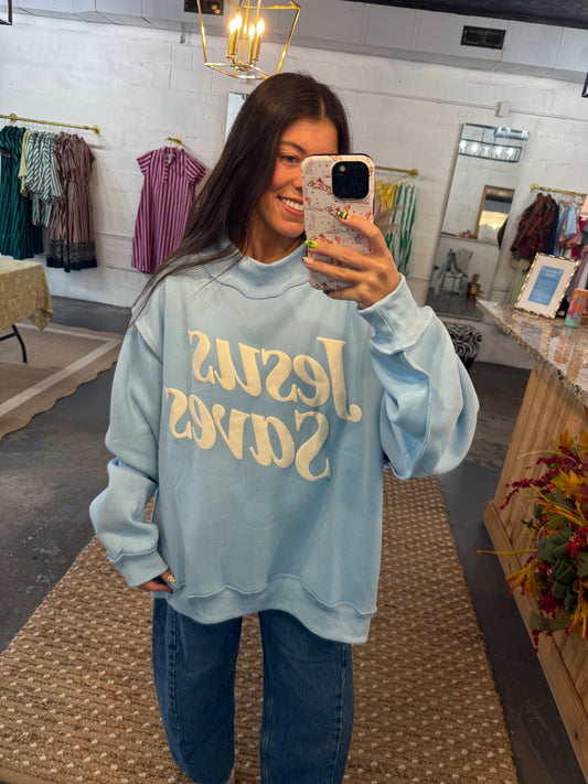 Jesus Saves mock-neck